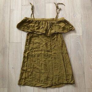 H&M Off the Shoulder Strappy Dress in Olive Green Size 6